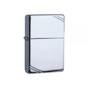 Brichetă Zippo Vintage Chrome crom lucios cu liniuțe pe colțuri