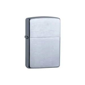 Detaliu textură periată pe brichetă Zippo Brushed Chrome
